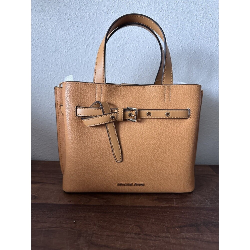 MICHAEL KORS Emilia Small Pebbled Leather Satchel Cider (Mustard Brown)Crossbody